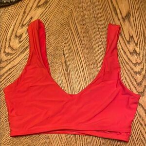Fabletics Red Women's Crossover Sports Bra